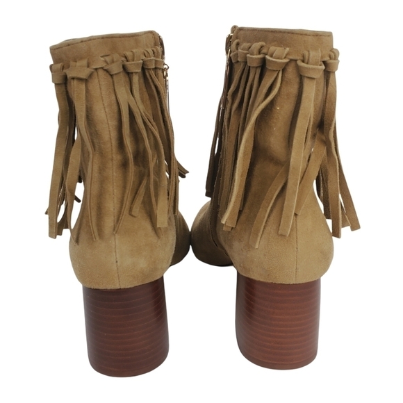 Rachel Zoe Suede Fringe Ankle Boots 7 Tan - Picture 8 of 10